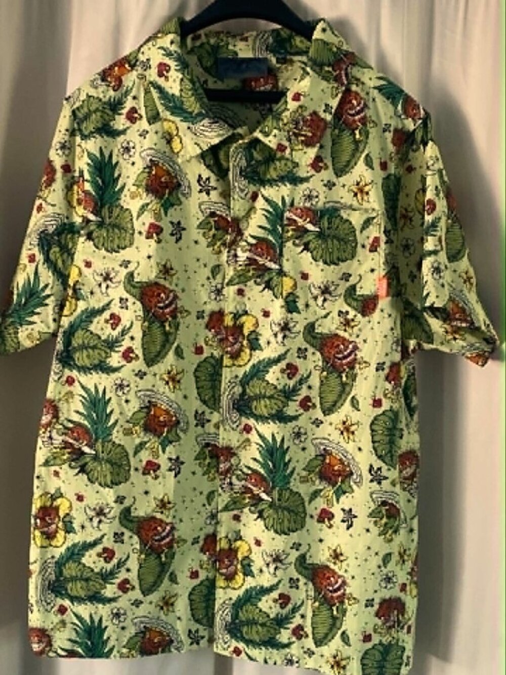 Anti Hero XL Tropical Botanical Print Camp Shirt Green 100% Cotton
